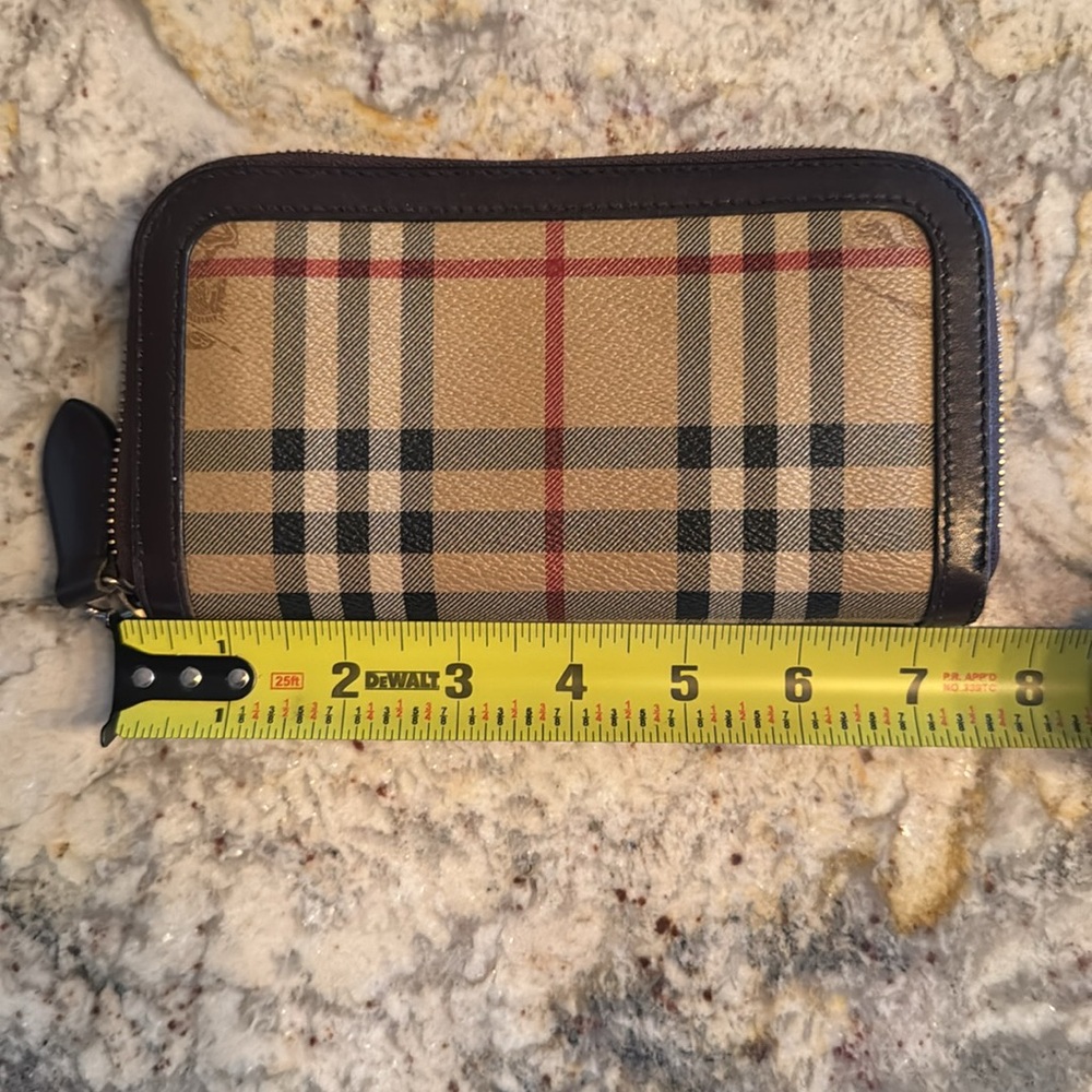 Authentic Burberry Shadow Horse Check PVC Leather Wallet